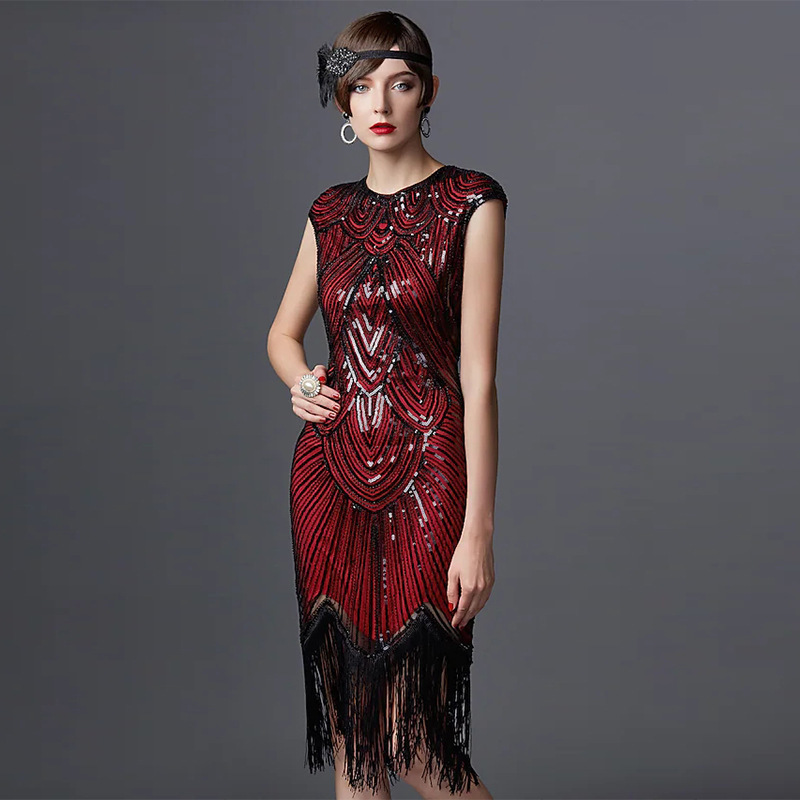 1920s Gatsby Fringe Flapper Dr - Vintage Fashion Dresses ulasan dan harga